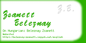 zsanett beleznay business card